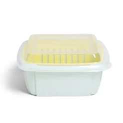 Gifi Boîte égouttoir plastique vert anis 22x22xH10cm Best