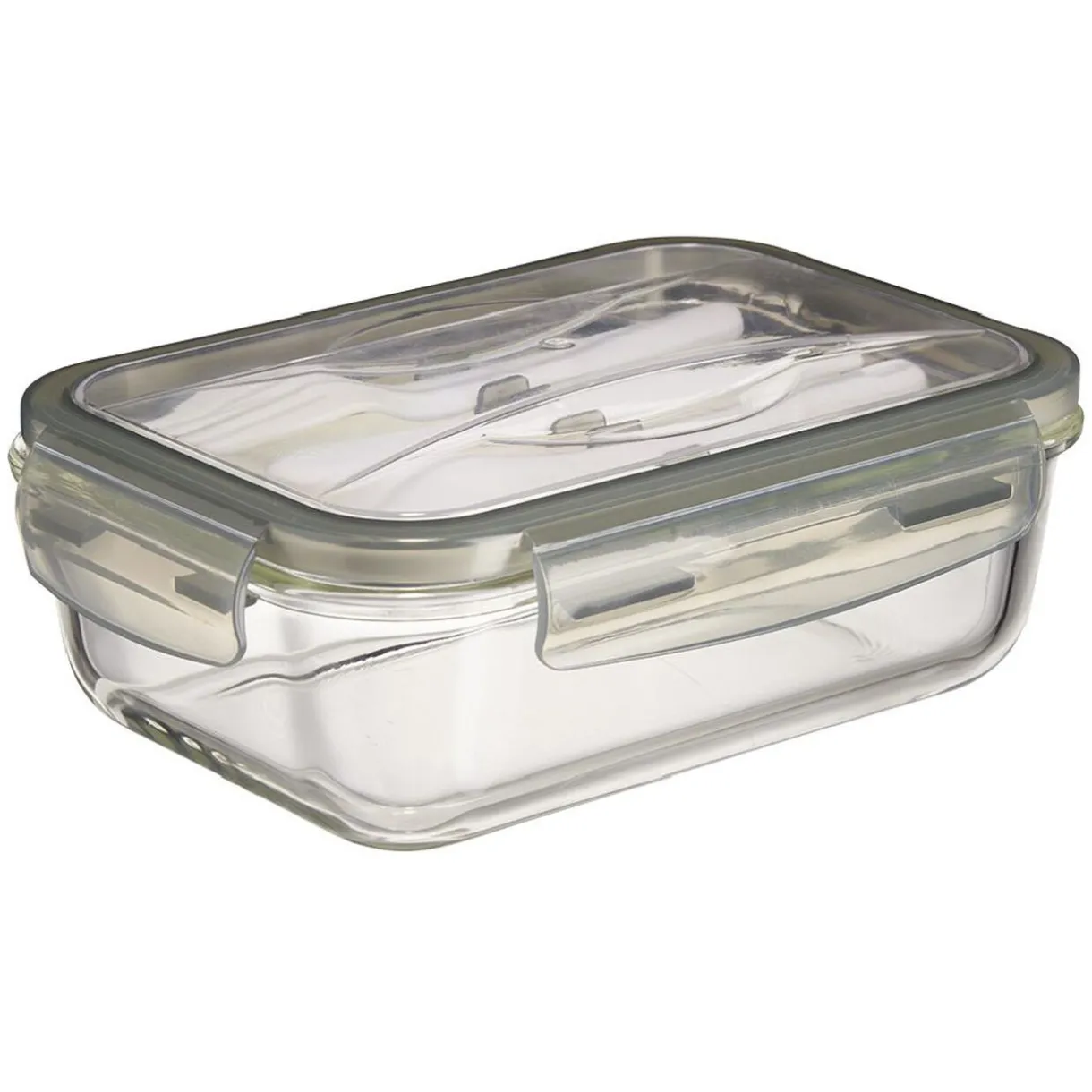 Gifi Boîte Lunchbox en verre avec couverts en plastique 1,2L Online