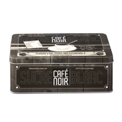 Gifi Boîte rectangulaire en métal design café noir Clearance