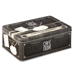 Gifi Boîte rectangulaire en métal design café noir Clearance