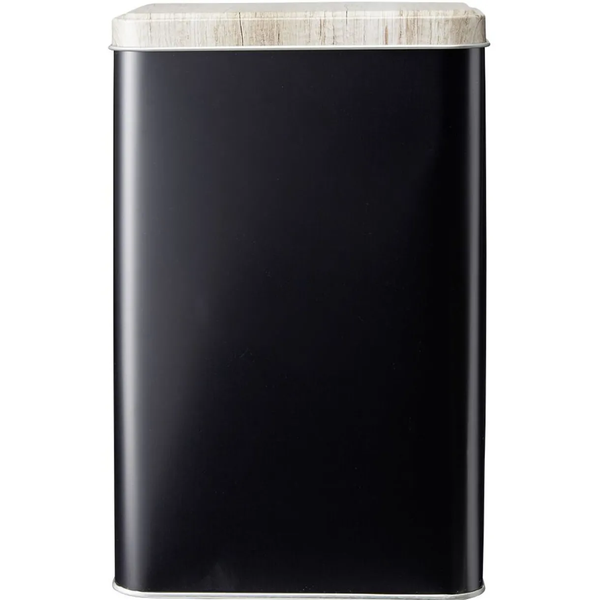 Gifi Boîte rectangulaire en métal noir avec couvercle effet bois Clearance