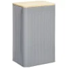 Gifi Boîte rectangulaire métal embossée couvercle bambou 12,8x10xH20,5cm Best