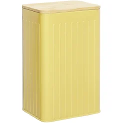 Gifi Boîte rectangulaire métal embossée couvercle bambou 12,8x10xH20,5cm Best