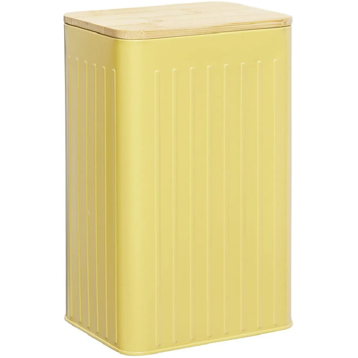 Gifi Boîte rectangulaire métal embossée couvercle bambou 12,8x10xH20,5cm Best