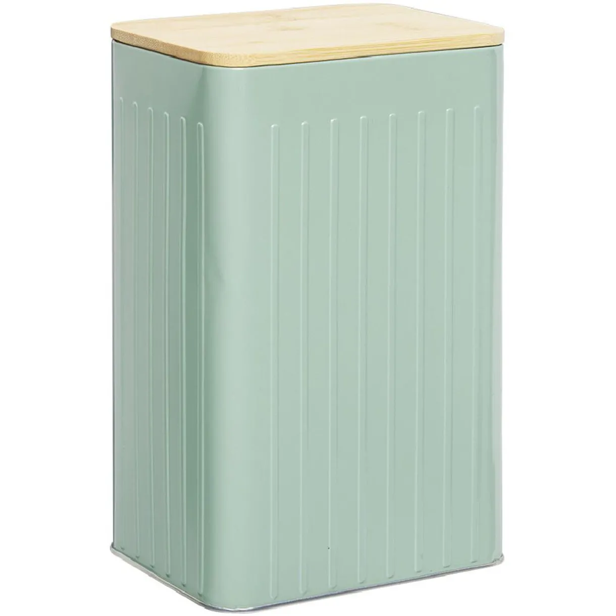 Gifi Boîte rectangulaire métal embossée couvercle bambou 12,8x10xH20,5cm Best