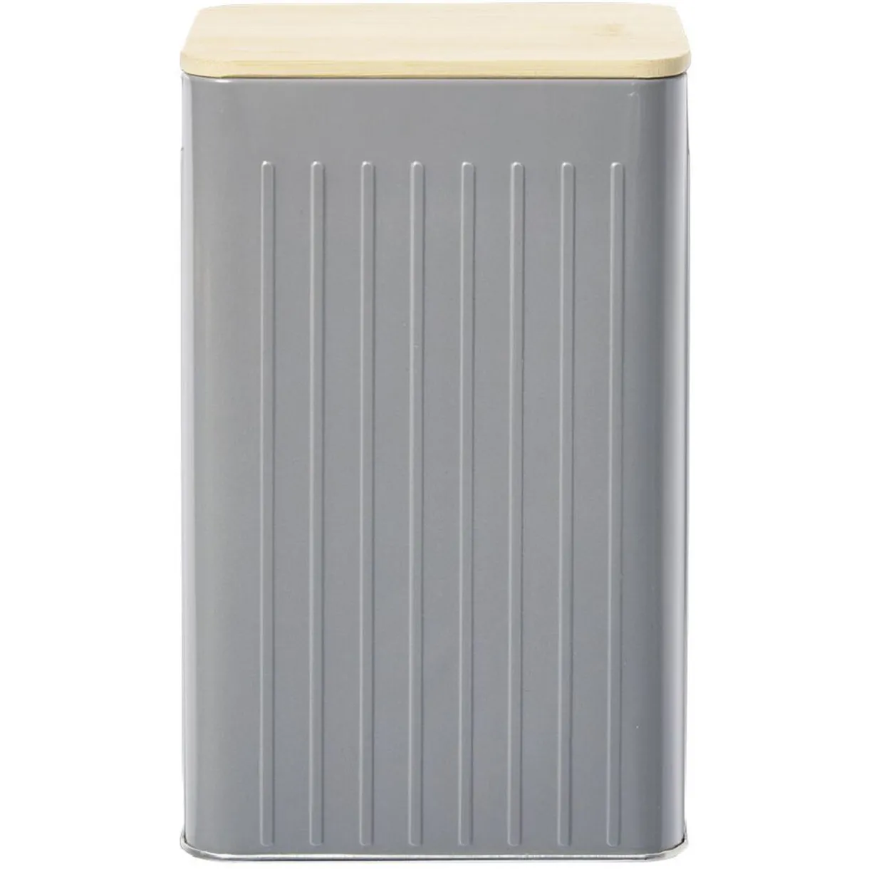 Gifi Boîte rectangulaire métal embossée couvercle bambou 12,8x10xH20,5cm Best