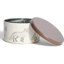 Gifi Boîte ronde en métal Ø13,5cm motif renard marron Discount