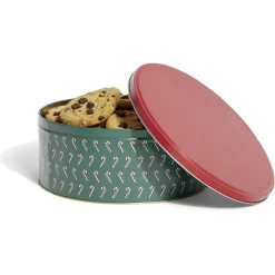 Gifi Boîte ronde en métal Ø22cm motif sucres d'orge rouge et vert Clearance