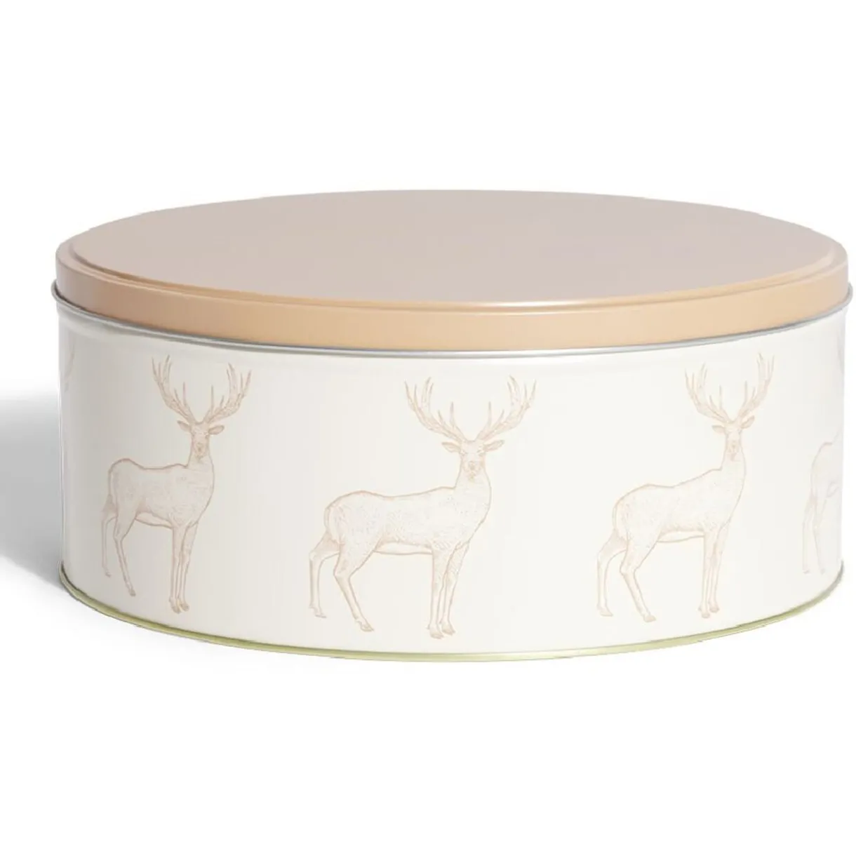 Gifi Boîte ronde en métal Ø22cm motif cerf beige et orange Best
