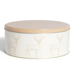 Gifi Boîte ronde en métal Ø22cm motif cerf beige et orange Best