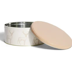 Gifi Boîte ronde en métal Ø22cm motif cerf beige et orange Best