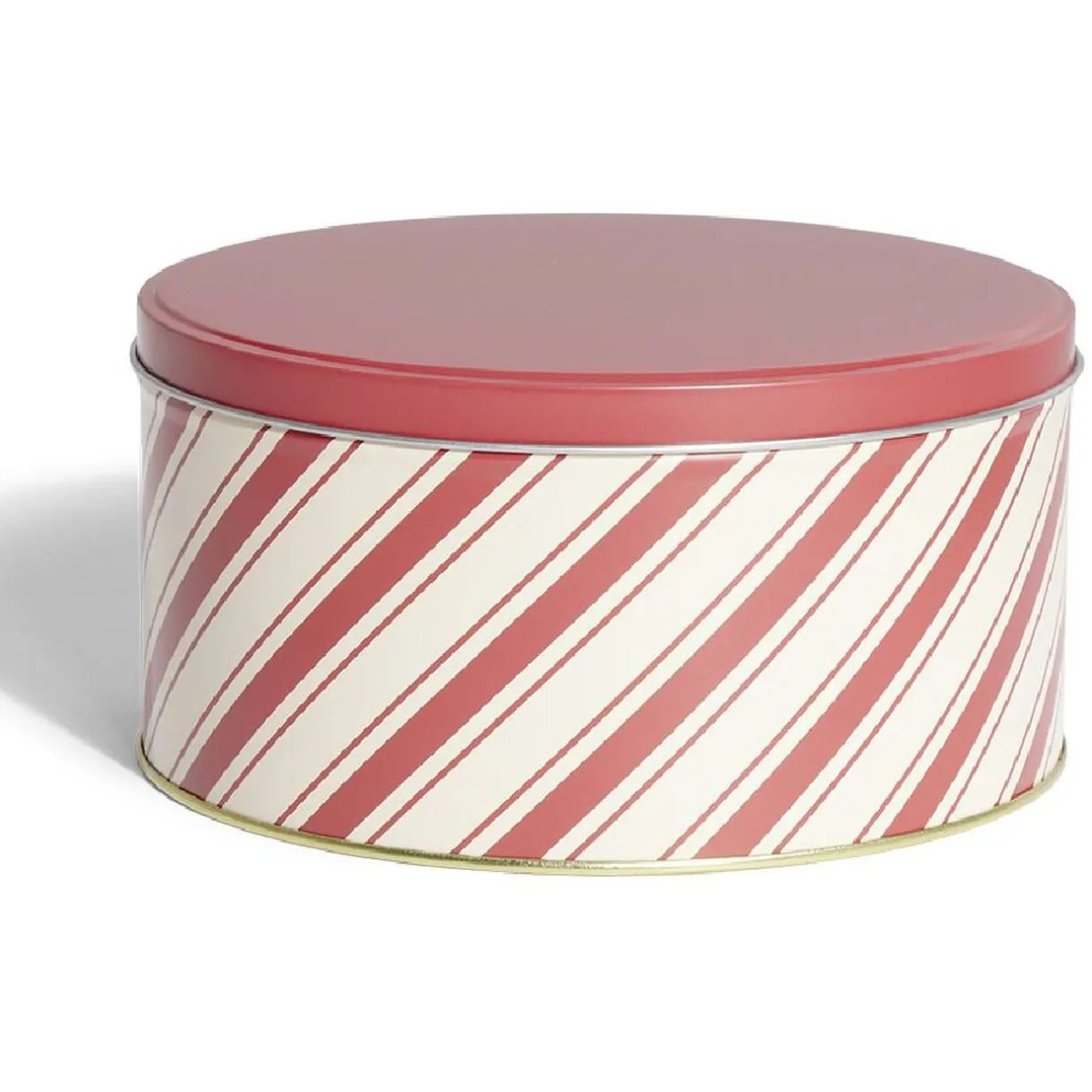 Gifi Boîte ronde en métal Ø16,7cm motif rayures beige et rouge Online