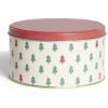 Gifi Boîte ronde en métal Ø13,5cm motif sapin vert et rouge Online