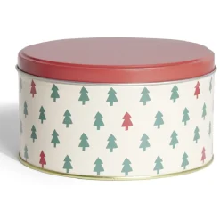 Gifi Boîte ronde en métal Ø13,5cm motif sapin vert et rouge Online