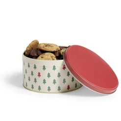 Gifi Boîte ronde en métal Ø13,5cm motif sapin vert et rouge Online