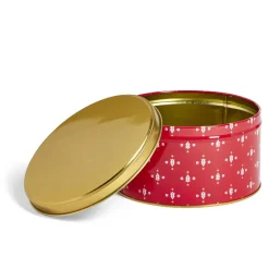 Gifi Boîte ronde en métal rouge irisé et doré Ø13,5xH7cm Outlet