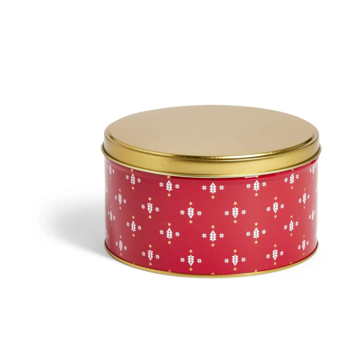 Gifi Boîte ronde en métal rouge irisé et doré Ø13,5xH7cm Outlet