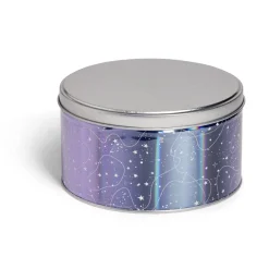 Gifi Boîte ronde en métal violet irisé et gris argenté Ø13,5xH7cm New