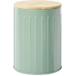Gifi Boîte ronde métal embossée avec couvercle bambou Ø10xH13,5cm New