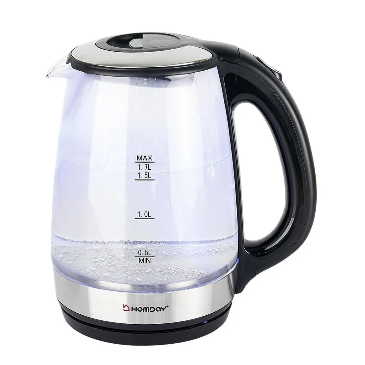 Gifi Bouilloire en verre Homday électrique à LED bleu 1,7L Best