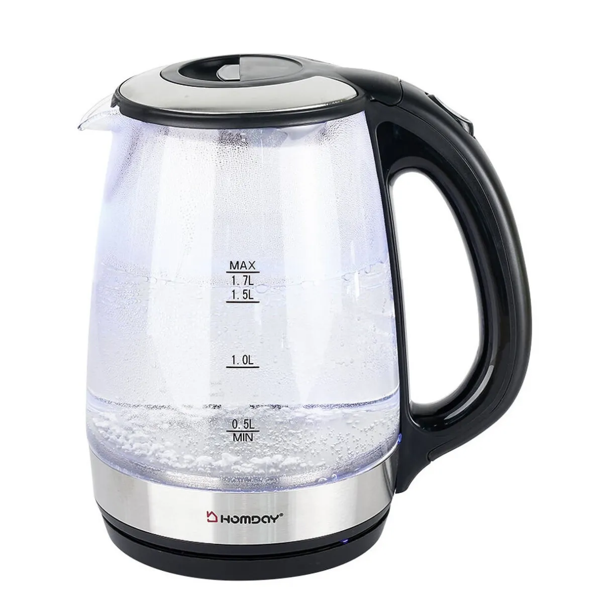 Gifi Bouilloire en verre Homday électrique à LED bleu 1,7L Best