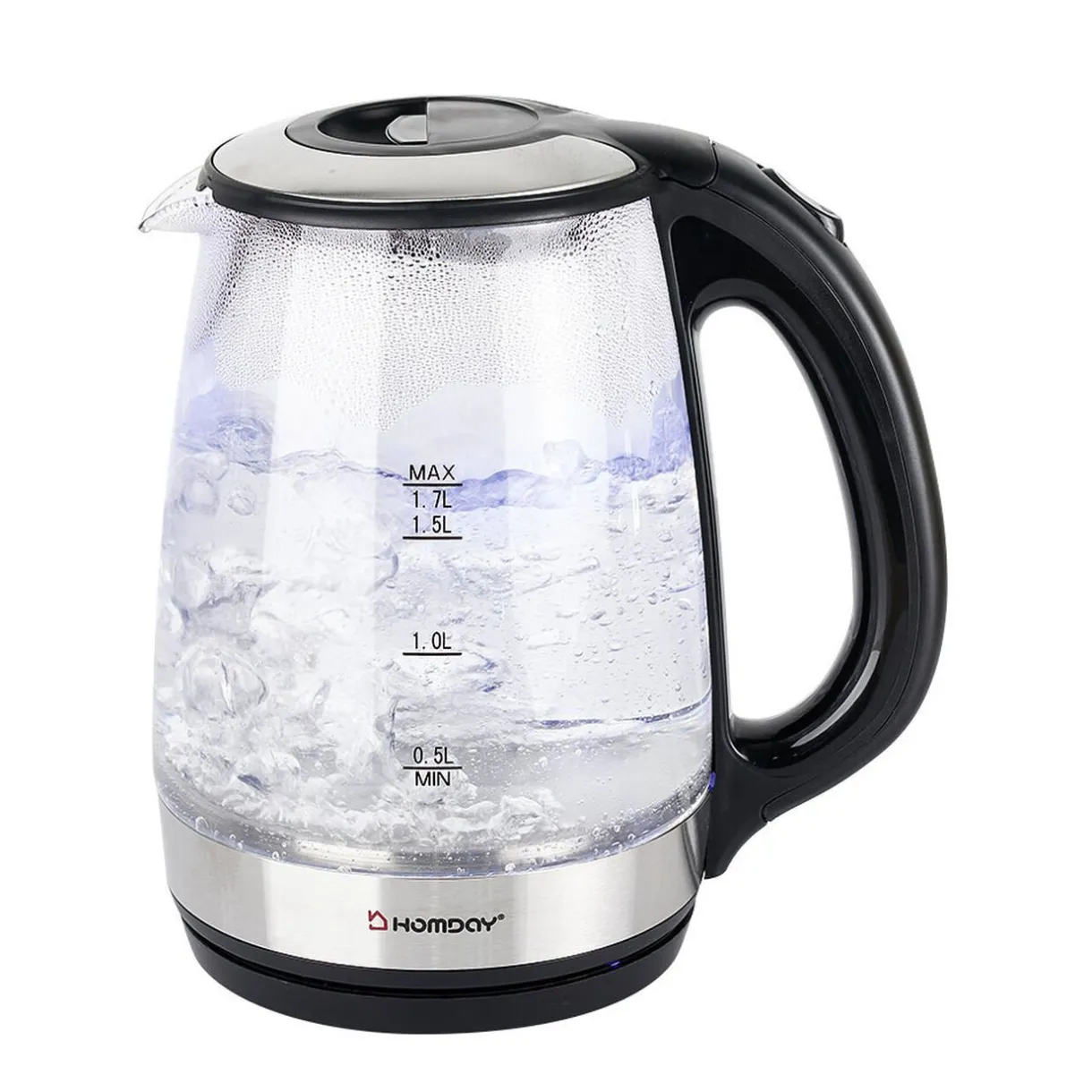 Gifi Bouilloire en verre Homday électrique à LED bleu 1,7L Best