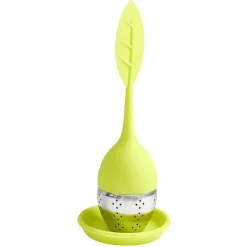 Gifi Boule à thé avec poignée et coupelle vert