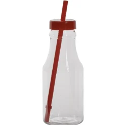 Gifi Bouteille en plastique avec paille colorée x10