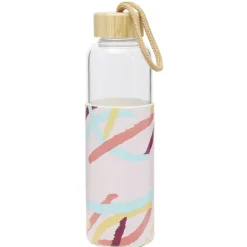 Gifi Bouteille en verre avec étui silicone antidérapant 550ml Ø6,6xH24cm
