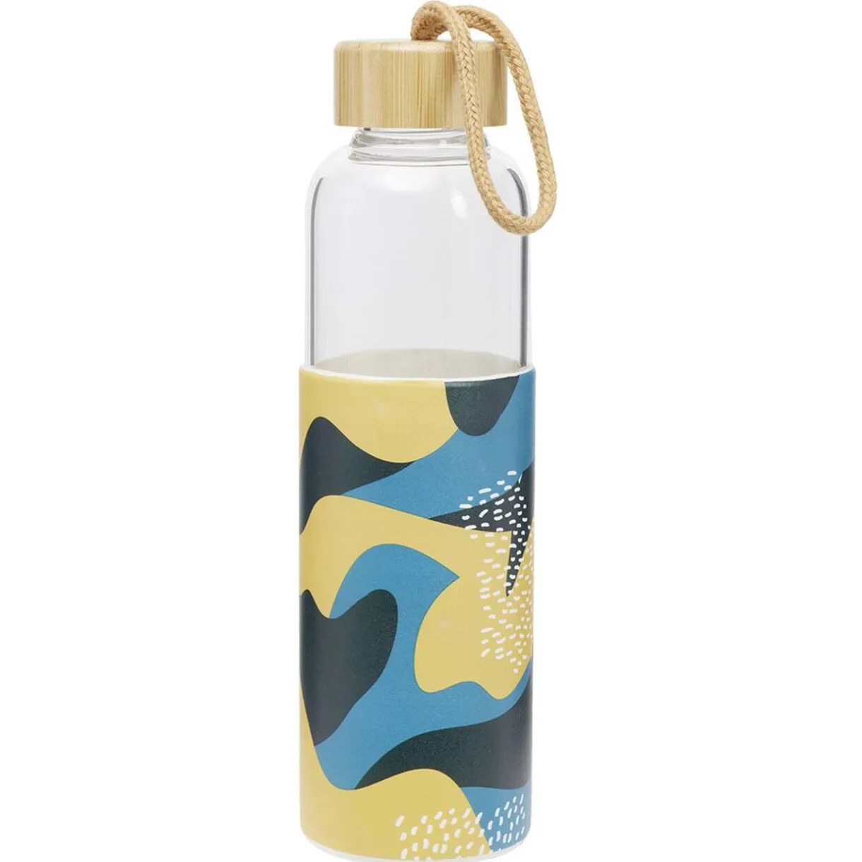 Gifi Bouteille en verre avec étui silicone antidérapant 550ml Ø6,6xH24cm
