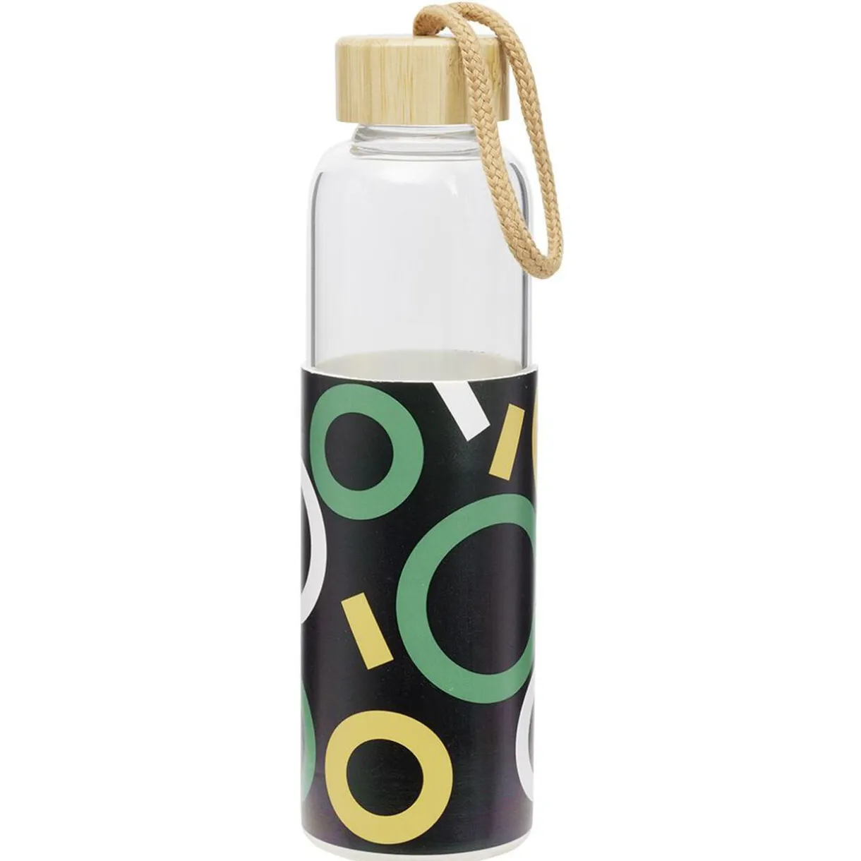 Gifi Bouteille en verre avec étui silicone antidérapant 550ml Ø6,6xH24cm