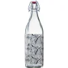 Gifi Bouteille en verre décor feuillage avec bouchon à clip 1L Best