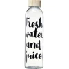 Gifi Bouteille en verre inscription noire avec bouchon en bambou 730 ml