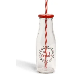 Gifi Bouteille en verre 450ML avec paille