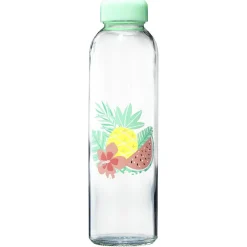 Gifi Bouteille en verre motif exotique 500 ml