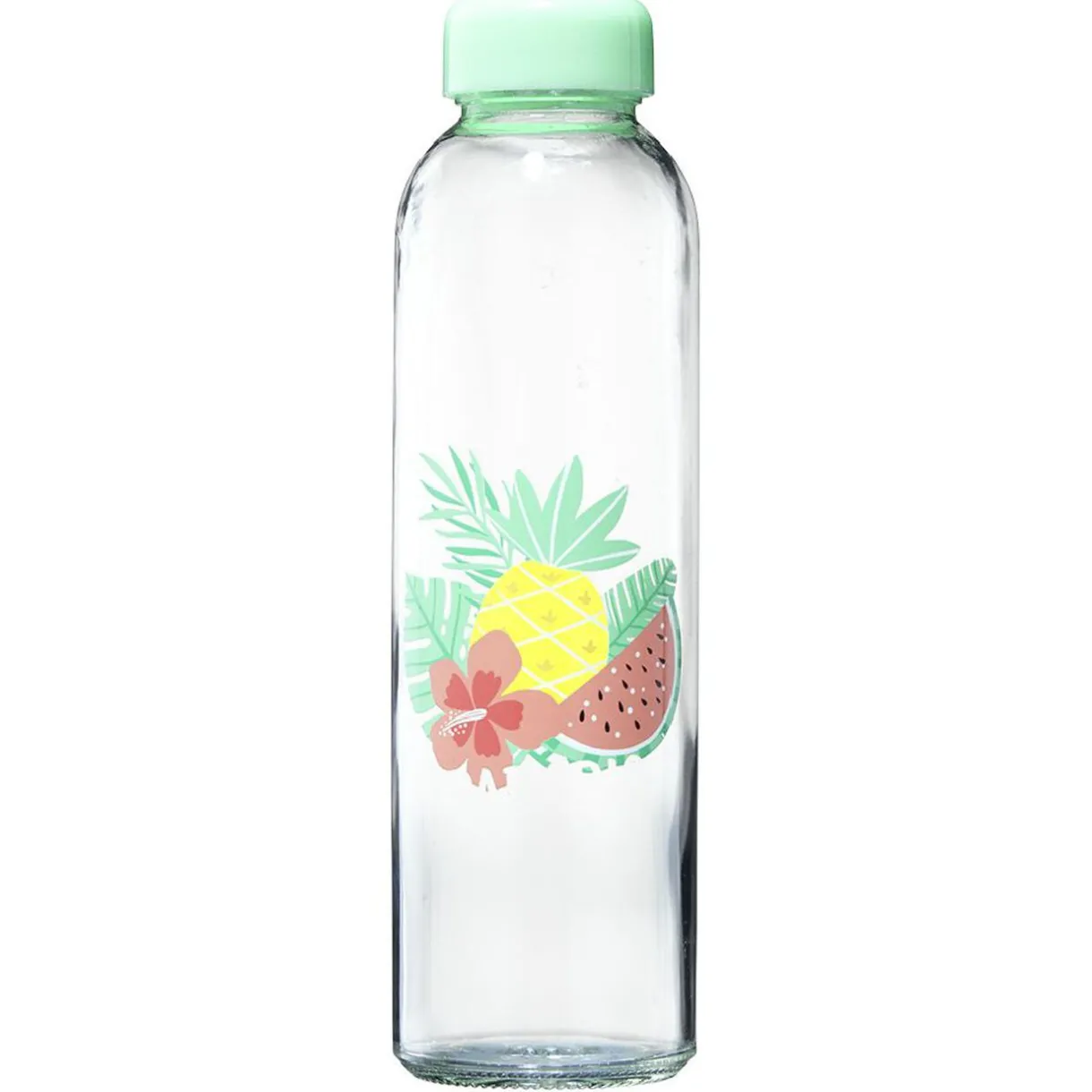 Gifi Bouteille en verre motif exotique 500 ml