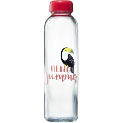 Gifi Bouteille en verre motif exotique 500 ml