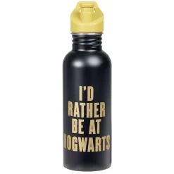 Gifi Bouteille gourde Harry Potter Hogwart Poudlard métal noir et orange