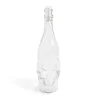 Gifi Bouteille Halloween 1L en verre forme tête de mort noire