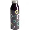 Gifi Bouteille isotherme acier noir motif rond 500ml Ø6,7xH21,8cm