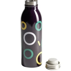 Gifi Bouteille isotherme acier noir motif rond 500ml Ø6,7xH21,8cm