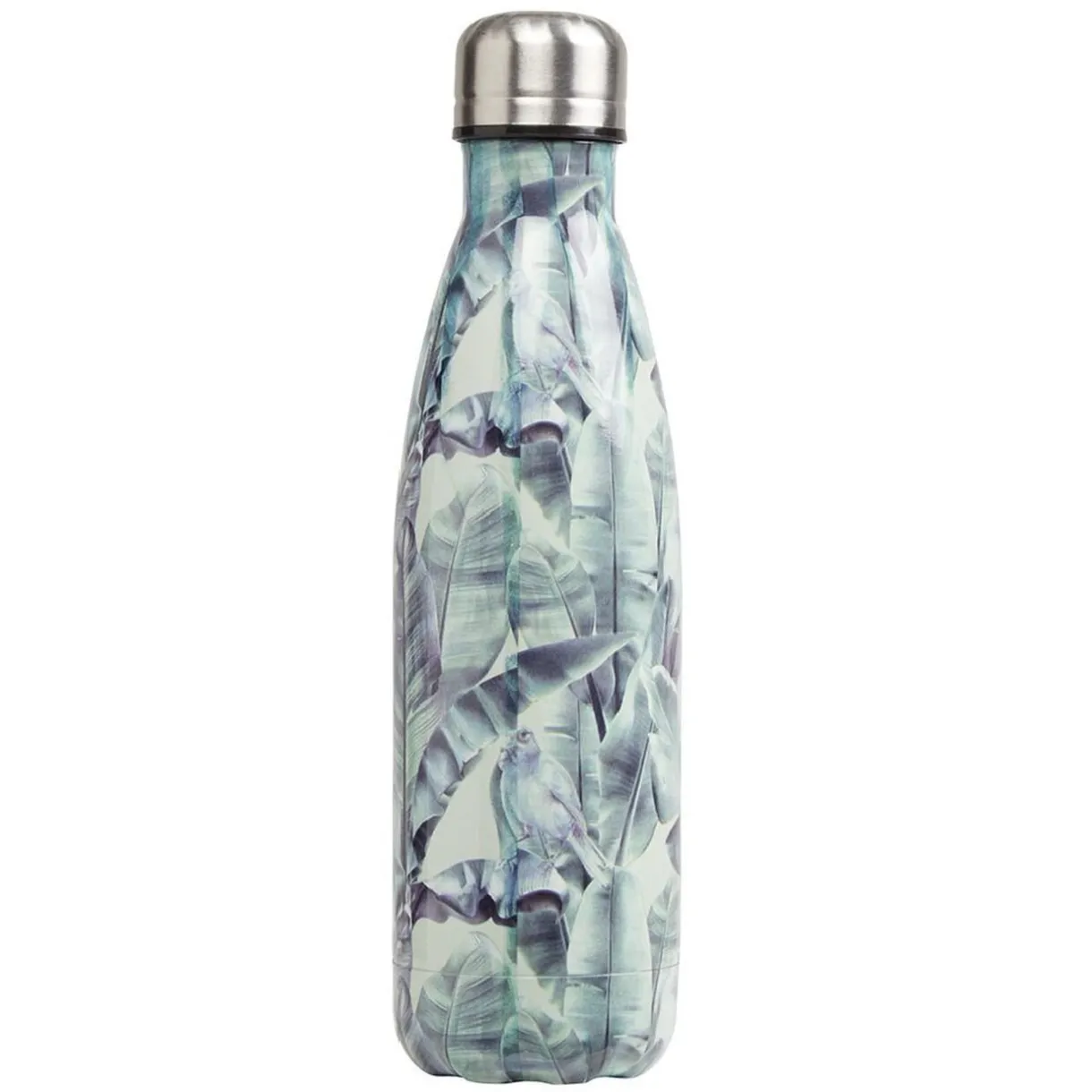 Gifi Bouteille isotherme inox bleu imprimé palmier 500 ml Hot