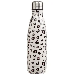 Gifi Bouteille isotherme inox blanc imprimé léopard 500 ml New