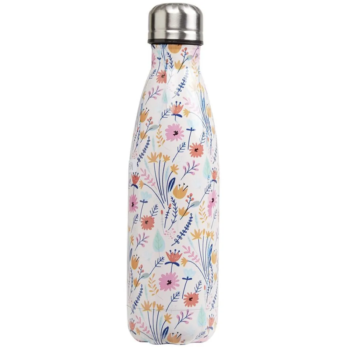 Gifi Bouteille isotherme inox blanc motif fleur multicolore 500 ml Clearance