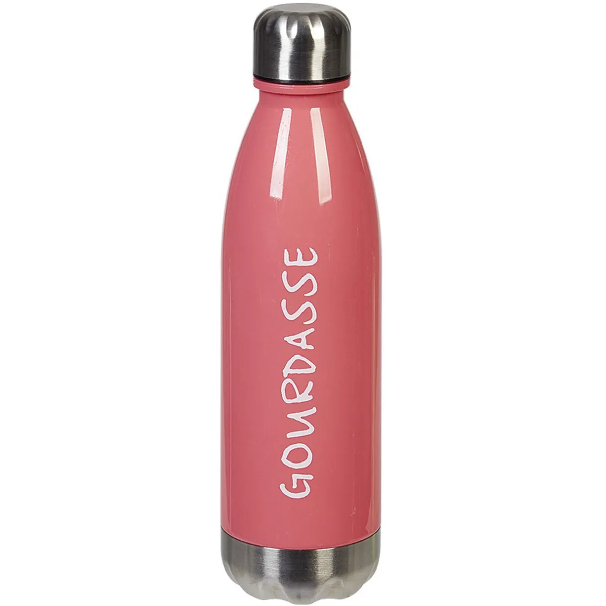 Gifi Bouteille plastique réutilisable avec inscription 5 modèles et coloris Hot