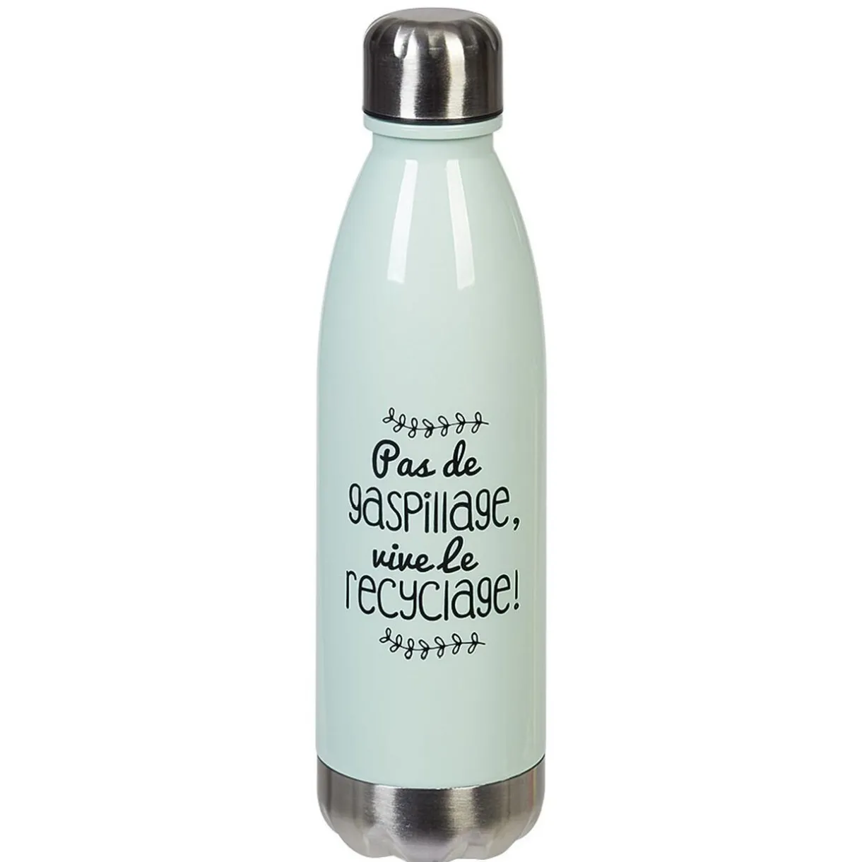 Gifi Bouteille plastique réutilisable avec inscription 5 modèles et coloris Hot