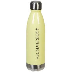 Gifi Bouteille plastique réutilisable avec inscription 5 modèles et coloris Hot
