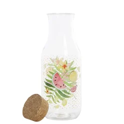Gifi Bouteille transparente motif fruits exotiques bouchon liège Outlet