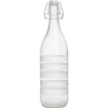 Gifi Bouteille verre rayure horizontale blanche bouchon mécanique 1L H30cm