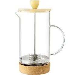 Gifi Cafetière à piston en verre, acier et bambou 1L Discount